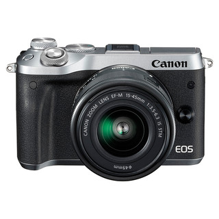 Canon 佳能 EOS M6 APS-C画幅 微单相机 银色 EF-M 15-45mm F3.5 IS STM 变焦镜头 单头套机