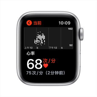 Apple 苹果 Watch SE GPS款 智能手表 44mm 银色铝金属表壳 白色运动型表带（心率、GPS、扬声器）