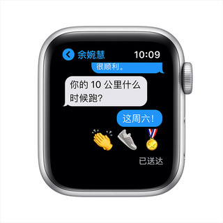 Apple 苹果 Watch SE 智能手表 40mm GPS版 银色铝金属表壳 白色运动型表带（心率、GPS、扬声器）