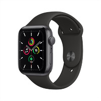 Apple 苹果 Watch SE 智能手表 40mm GPS+蜂窝版 深空灰色铝金属表壳 黑色运动型表带 (GPS、心率、扬声器)