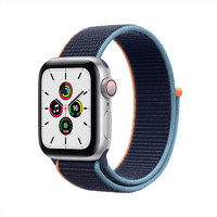 Apple 苹果 Watch SE 智能手表 40mm GPS+蜂窝版 银色铝金属表壳 深海军蓝回环式表带 (GPS、心率、扬声器)