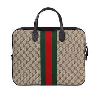 GUCCI 古驰 男士帆布公文包 387102 KHNGN 9692 乌木色