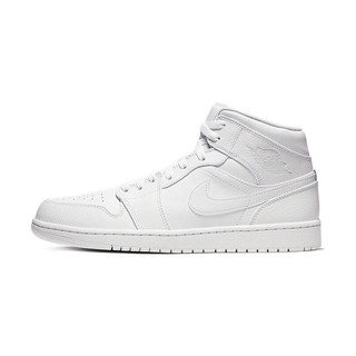 AIR JORDAN 正代系列 Air Jordan 1 Mid 男子篮球鞋 554724-126 纯白 43