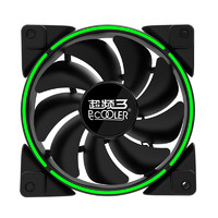 PCCOOLER 超频三 皓月 3针版 120mm 机箱散热风扇 绿光