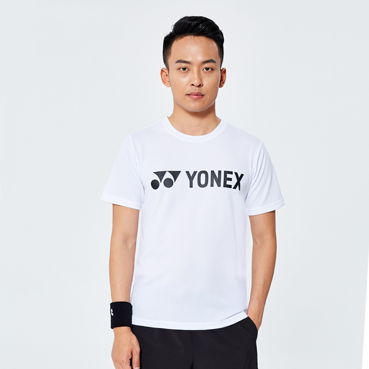 YONEX/尤尼克斯官网 羽毛球服男式简约短袖训练运动T桖 白色 S