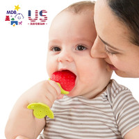 MDB 智慧宝贝 婴儿牙胶硅胶磨牙棒玩具宝宝安抚咬咬胶（草莓）