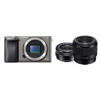 SONY 索尼 Alpha 6000L APS-C画幅 微单相机 石墨灰 E PZ 16-50mm F3.5 OSS 变焦镜头+FE 50mm F1.8 定焦镜头 双头套机