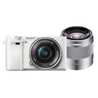 SONY 索尼 Alpha 6000L APS-C画幅 微单相机 白色 E PZ 16-50mm F3.5 OSS 变焦镜头+FE 50mm F1.8 定焦镜头 双头套机