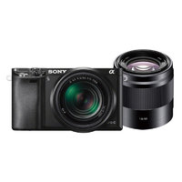 SONY 索尼 Alpha 6000L APS-C画幅 微单相机 黑色 E PZ 16-50mm F3.5 OSS 变焦镜头+FE 50mm F1.8 定焦镜头 双头套机