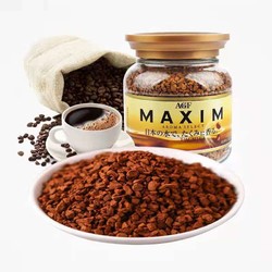 日本AGF/Maxim马克西姆无蔗糖纯黑咖啡粉80克金罐