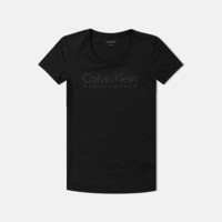 Calvin Klein Jeans 卡尔文·克莱恩牛仔 女士圆领短袖T恤 4WS8K180 黑色 S