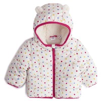 Gap婴儿连帽可爱棉服476988 新款女宝宝洋气上衣外套 80CM(12-18月) 象牙白