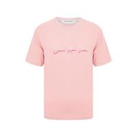 Calvin Klein Jeans 卡尔文·克莱恩牛仔 女士圆领短袖T恤 J215160 TH9 粉色 XS