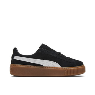 PUMA 彪马 Suede Platform Rihana 女子运动板鞋 363559-02 黑白金标/生胶底 35.5