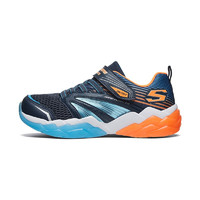 SKECHERS 斯凯奇 RAPID FLASH 2.0 男童休闲运动鞋 90725L 海军蓝色/橘色 36