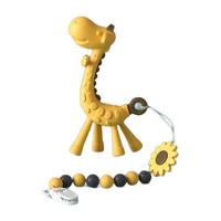 mother's choice M-1022 长颈鹿牙胶 橘黄/棕色+黄色防丢链