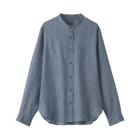 無印良品 MUJI 无印良品 女士长袖衬衫 BCB08A1S 烟熏蓝色 M