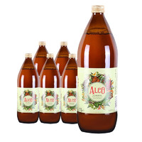 ALCO 阿尔寇 欧洲原装原瓶进口啤酒 整箱装大容量啤酒 阿尔寇黄啤 1L 6瓶 5月5日到期