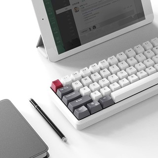AJAZZ 黑爵 K680T 68键 蓝牙 双模无线机械键盘 白灰色 黑爵茶轴 单光