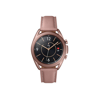 SAMSUNG 三星 Galaxy Watch3 蓝牙版 智能手表 41mm 迷雾金不锈钢表盘 金色皮革表带(GPS、血氧)