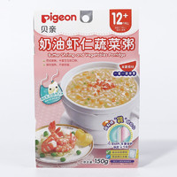 PLUS会员：Pigeon 贝亲 食与育系列 婴幼儿粥 奶油虾仁蔬菜味 80g