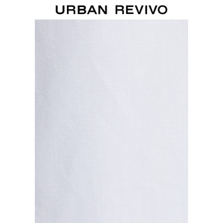 URBAN REVIVO UR2021春夏新品女装高街简约超宽松棉质长款开襟衬衫WJ22R2BE2000 本白 M