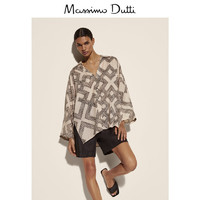Massimo Dutti 女装 苎麻棉几何印花女士衬衫 05119813710