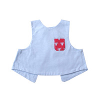 Hoppetta 618预售：日本SOULEIADO背心式纯棉宝宝围兜婴儿夏季防水罩衣吃饭兜口水巾