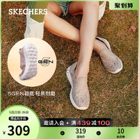 SKECHERS 斯凯奇 Skechers斯凯奇女鞋2021夏季新款透气网鞋女夏蕾丝懒人鞋休闲鞋