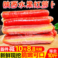 甘福园 陕西水果胡萝卜10斤 农家蔬菜生吃罗卜新鲜红心沙地甜红萝卜包邮