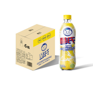 KUOS 酷氏 碳酸饮料白猫联名款柠檬味480ml*6瓶气泡水苏打水饮料饮用水