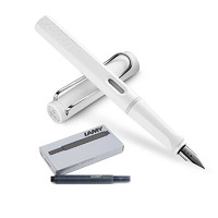 LAMY 凌美 Safari狩猎者 钢笔 F尖 白色 送墨水胆笔芯5支装