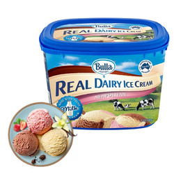Bulla PLUS会员：Bulla 草莓香草巧克力三色 大桶冰淇淋 2L