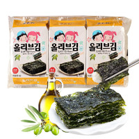 ZEK 韩国原装进口  ZEK橄榄油海苔 紫菜包饭寿司即食烤海苔 儿童零食年货必备4g*3包