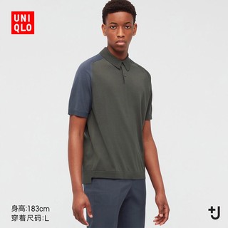 UNIQLO 优衣库 440159 男装 +J 真丝棉混纺POLO衫