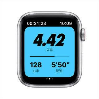 Apple 苹果 Watch Nike SE 智能手表 GPS款 44mm 银色铝金属表壳 白金配黑色运动表带（GPS）