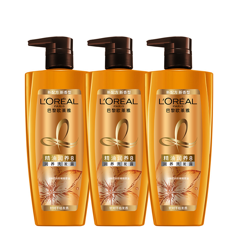 loreal paris 巴黎欧莱雅 精油润养8洗发露 700ml*3