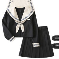 Hua-Jian-Sen 花见森 兰陵中 JK制服 女士水手服2件套 hjs32 黑色 L