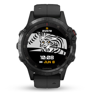 GARMIN 佳明 Fenix 5 Plus 智能手表 47mm 黑色钛合金表壳 黑色硅胶表带 (GPS、北斗)