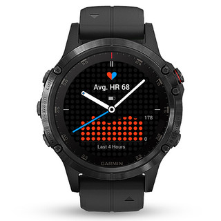 GARMIN 佳明 Fenix 5 Plus 智能手表 47mm 黑色钛合金表壳 黑色硅胶表带 (GPS、北斗)