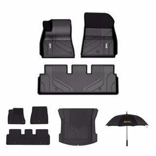 3W 特斯拉model3专车专用定制豪华套餐TPE汽车脚垫+毯面+专用尾箱垫+3W雨伞