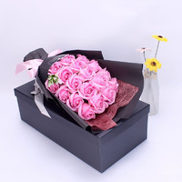 自生草 创意礼物18朵仿真玫瑰花束礼盒 适合送女友/爱人