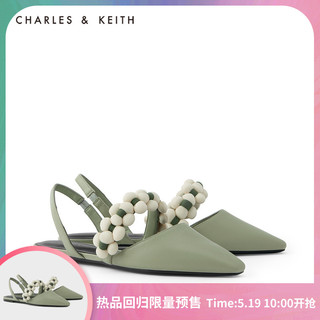 CHARLES＆KEITH2021夏新品CK1-70900276绊带平底凉鞋