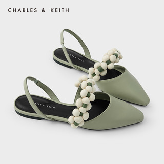 CHARLES＆KEITH2021夏新品CK1-70900276绊带平底凉鞋