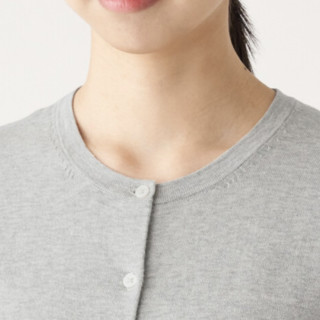 MUJI 无印良品 女士圆领针织开衫 BAD51A0S 灰色 S