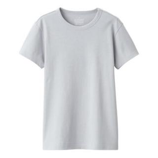 muji无印良品女士圆领短袖t恤w9sb258浅银灰色m