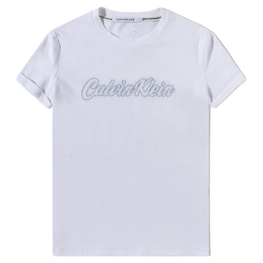 Calvin Klein Jeans 卡尔文·克莱恩牛仔 女士圆领短袖T恤 J213202 白色 L