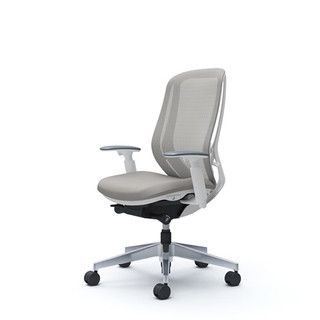okamura日本原装进口冈村电脑椅sylphy办公椅子可躺人体工学椅家用网布椅 现货白框灰色 椅子带3D扶手