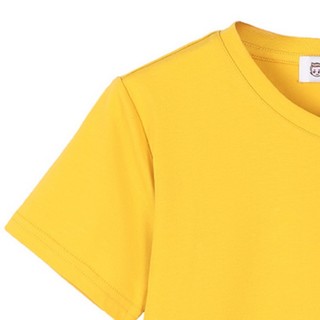 恒源祥 TQ20701 儿童V领短袖T恤 黄色 110cm