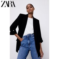 ZARA 夏季新款 女装 可卷袖休闲西装外套 02124470800